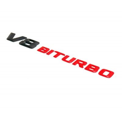 Emblema V8 Biturbo Negru - Rosu