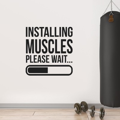 Sticker decorativ perete - Fitness Installing Muscles