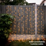 Instalatie Craciun Tip Perdea, 2 m x 1 m, 120 LED-uri, Alb Cald