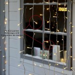 Instalatie Craciun Tip Perdea, 3 m x 2 m, 240 LED-uri, Alb Cald