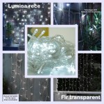 Instalatie Craciun Tip Perdea, 240 LED-uri, 3m x 2m, Alb Rece