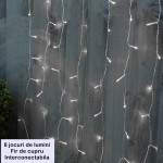 Instalatie Craciun Tip Perdea, 240 LED-uri, 3m x 2m, Alb Rece