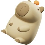 Lampa De Veghe Pentru Copii, Din Silicon, Senzor Tactil, Model Capibara