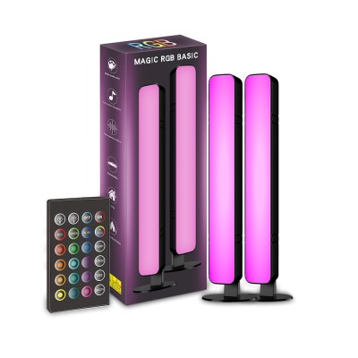 Set 2 Lampi Birou RGB, 28 LED, 5V, Telecomanda, USB