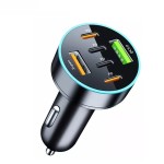 Incarcator Auto 6 in 1, Port USB Fast Charge QC3.0, 4 x USB C Type