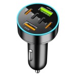 Incarcator Auto 6 in 1, Port USB Fast Charge QC3.0, 4 x USB C Type