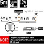 Banda Led Albastra 60 Leduri 5050/Metru, 24V, Rezistenta La Apa, Rola 5 Metri