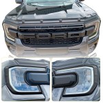 Set 2 Ornamente Faruri Ford Ranger T9 Wildtrak Negru Mat