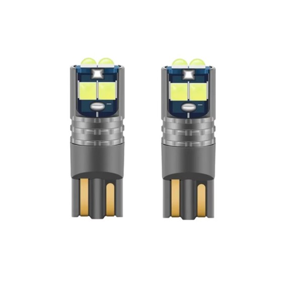 Set 2 Led T10 Alb Canbus 6 SMD 3030 12V IP65