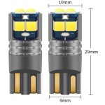 Set 2 Led T10 Alb Canbus 6 SMD 3030 12V IP65