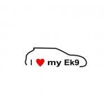 Stickere auto I love my Honda EK9