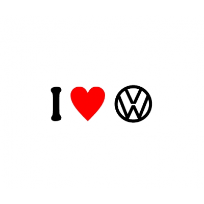 Sticker I Love Volkswagen Sigla