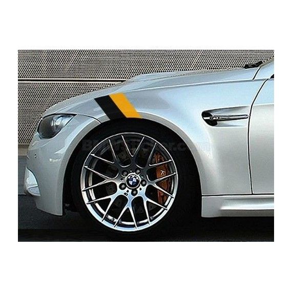Sticker ornament auto BMW Flag - Black/Yellow